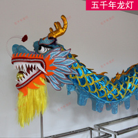 Bleu clair et or Dragon chinois LED Performance de danse du lion Dessins animés de danse du dragon pour le divertissement du festival du printemps