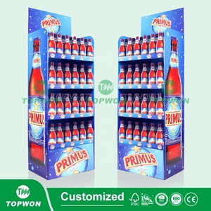 Custom Drink Wine Beer Bottle Beverage Product Retail Paper Corrugated Cardboard <strong>Display</strong> <strong>Stand</strong> <strong>Display</strong> Rack For Supermarket - Product Image 2