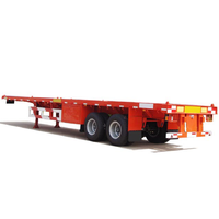 Meilleur prix pour semi-remorque à plateau en acier à 2 essieux, 20/40 pieds, avec suspension pneumatique mécanique, capacité de charge supérieure à 30 tonnes