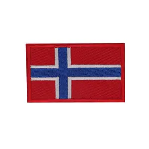 Bordado de bandera de Argentina, Noruega, Canadá, Tailandia, parche de tela, brazalete, gancho y insignia de bucle