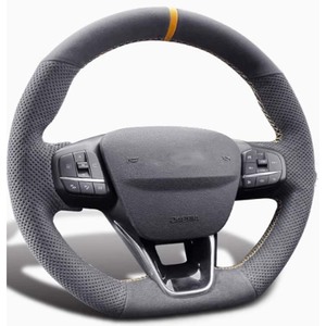 Couverture de tresse de volant de voiture en daim noir antidérapant en Fiber de carbone pour <span class=keywords><strong>Ford</strong></span> Focus <span class=keywords><strong>ST</strong></span> <span class=keywords><strong>ST</strong></span>-<span class=keywords><strong>Line</strong></span> 2019-2020 <span class=keywords><strong>Fiesta</strong></span> <span class=keywords><strong>ST</strong></span>-<span class=keywords><strong>Line</strong></span> 2018-2019 - Product Image 1