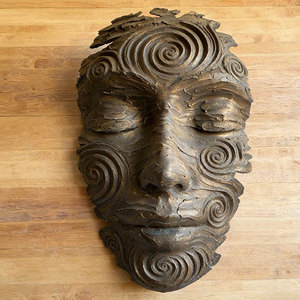 Estatua Gigante de Metal Fundido, Escultura Facial de Bronce, Decoración de Pared, Gran Estatua Artística Abstracta de Bronce Antiguo - Product Image 6