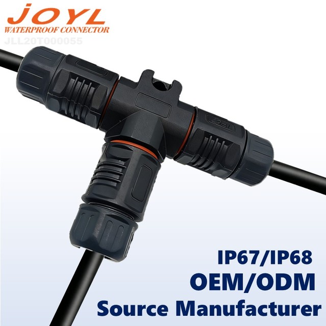 JOYL L20 Screw Wire T-Type Straight-Through 250V Waterproof Copper Gold Plating Junction Connector LED Outdoor