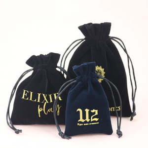 Custom Black Drawstring Velvet Bag <b>Pouch</b> with Logo Super Soft Velvet Drawstring Bag Packing for Jewelry Packaging Gift Antique - Product Image 2