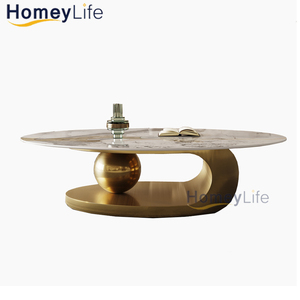 <span class=keywords><strong>Table</strong></span> <span class=keywords><strong>basse</strong></span> convertible moderne <span class=keywords><strong>en</strong></span> marbre et métal, combinaison haut-bas, <span class=keywords><strong>table</strong></span> de salon luxueuse - Product Image 4