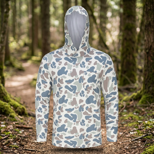 Pull à capuche à manches longues pour homme, polyester/coton, séchage rapide, UPF 50, anti-UV, vêtements de pêche - Product Image 4