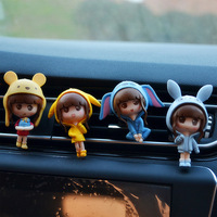 Figurine en résine de fille de dessin animé mignonne, diffuseur de parfum pour aérateur de voiture