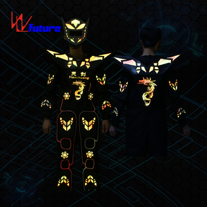 ชุดเต้นรำอัลตร้าแมนสำหรับผู้ใหญ่ใส่ได้ทั้งชายและหญิงหมวกกันน็อค LED แบบอนาคตไฟเบอร์ออปติก - Product Image 4