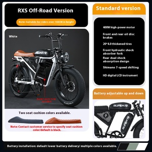 Vélo tout-terrain à double usage 48V 750W sans balais, cadre en acier à haute teneur en carbone, batterie lithium à moyeu arrière, pour adultes, modèle JYOP-PGRXS Rear H - Product Image 4