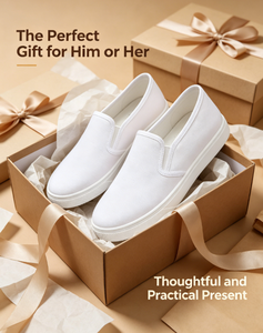 White Canvas Slip On Sneakers Breathable Casual Vulcanized Shoes Round Toe Low <b>Top</b> <b>Walking</b> Footwear - Product Image 5
