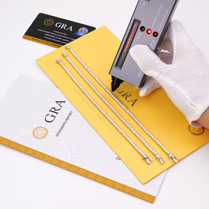 18K Brilliant Cut AB Color VVS GRA Moissanite Tennis Chain Bracelet Women's <b>Men</b> 925 Sterling Silver Jewelry - Product Image 4