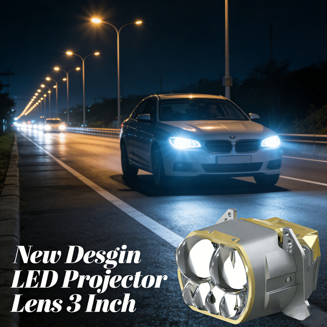 New 6 Lasers Square Headlight Projector Lens 180W/pair High Low Beam LED Car Lights Upgrade 3inch