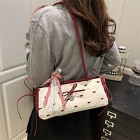Tas Selempang Wanita 2026 Hot Sale Bahan Bubble Keren Manis, Hiasan Pita Elegan, Minimalis, Fashionable