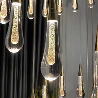 Plafonnier goutte de pluie décoratif au design moderne, lustre en verre fait à la main pour le salon, la salle à manger, suspension de luxe