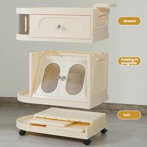 Armoire de rangement pliable à 3 couches en plastique organisateur de chambre à coucher pour garde-robe de bébé pour enfants stockage de vêtements - Product Image 4