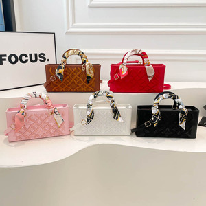 Sac à main pour femme, style industriel, avec broderie et foulard, nouvelle mode, texture, sac <span class=keywords><strong>Lady</strong></span> <span class=keywords><strong>Diana</strong></span>, tendance, porté épaule - Product Image 1