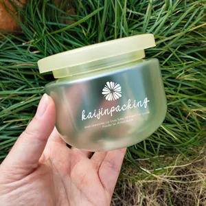 Luxury Skincare Body Packaging Empty Container Frosted Cosmetic Plastic Cream Jar with Lid wholesale body scrub containers