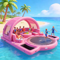 Île flottante gonflable pour parc aquatique, 6-8 personnes, 540 kg, en PVC, pour usage extérieur, avec tente – Vente en gros