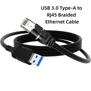 यूएसबी 3.0 rj45 गीगाबिट ईथरनेट केबल एल्यूमीनियम pvc जैकेट ब्रैडेड 3 ए फास्ट चार्जिंग कंप्यूटर और प्रिंटर के लिए - Product Image 1