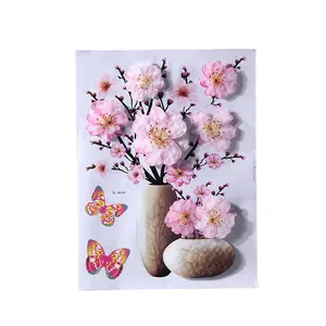 Wholesale home decor sticker Vase Flower Decorative Sticker 3D Wall sticker for home decoration