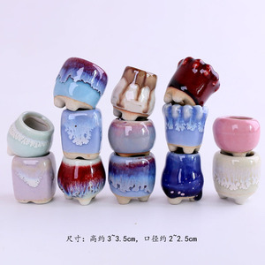 Mini Vaso in Porcellana Art Deco per Piante Grasse e <span class=keywords><strong>Cactus</strong></span> <span class=keywords><strong>con</strong></span> Foro, Vaso da Tavolo Ecologico per Piante Aeree - Product Image 4