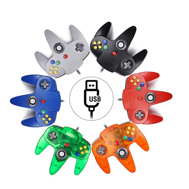 N64 USB Wired Gamepad N64 Controller Joystick Classic 64 Console Retro Games for Windows PC/Mac Laptop Computer