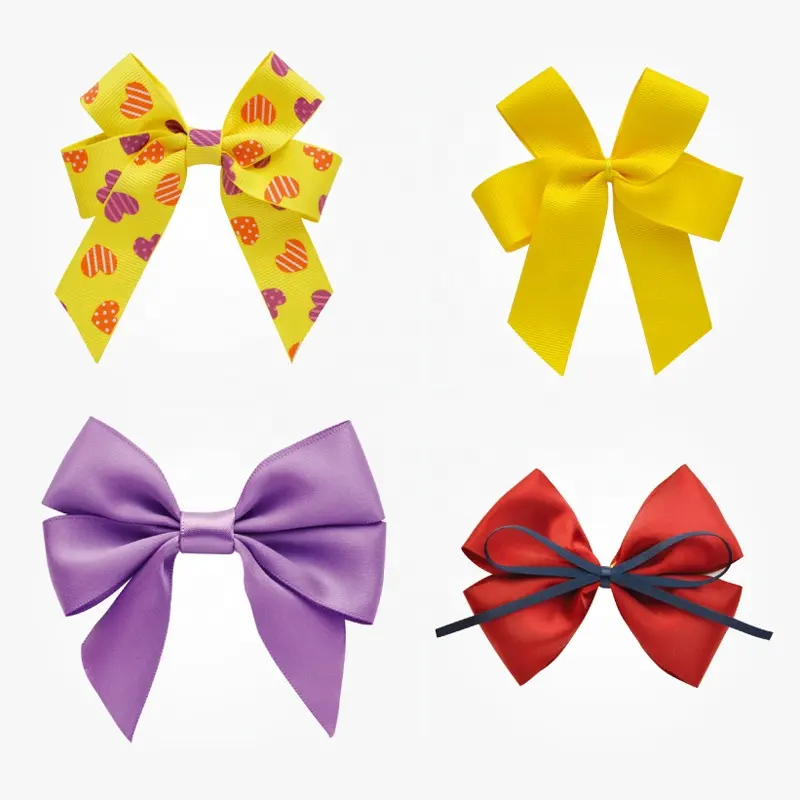 Gordon Ribbon vente en gros 196 Stock de nœuds de ruban gros-grain de couleur unie pinces à cheveux nœud papillon personnalisé accessoires de cheveux pour bébés filles