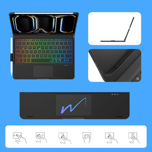 Teclado inalámbrico para iPad Pro 11 pulgadas Funda de segunda generación-Panel táctil giratorio de 360 ° y retroiluminación de 7 Colores y portalápices-Negro - Product Image 4