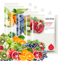 Masque facial coréen bio aux fruits en feuille : Nettoie et hydrate – Masque en feuille aux pommes vertes, kiwis et myrtilles