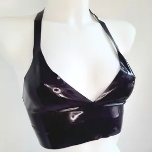 Sexy Black Latex Kleidung Bademode Anzug hand gefertigt