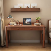 Bureau d'étude en bois massif avec coins arrondis, tiroirs et crochet latéral pour bureau à domicile (vente en gros)