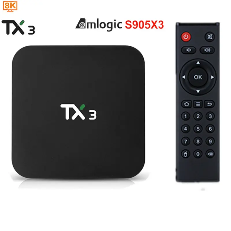 TANIX androidandroid9.0 akıllı TV kutusu Amlogic S905X3 8K Set Top BOX 4GB RAM 32GB 64GB ROM 2.4G/5G çift WIFI BT H.265 3D TV önek