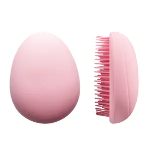 Economical Customize Logo Hairdressing Egg Shape Plastic Hair Brush Detangling Round Styling Shaped For Women