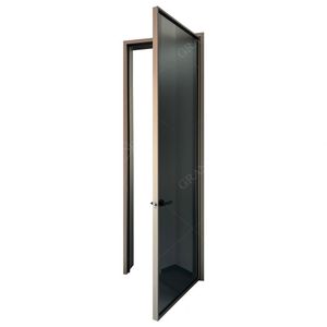 Porte <span class=keywords><strong>de</strong></span> sécurité à battant en verre économique <span class=keywords><strong>cadre</strong></span> en aluminium intérieur insonorisé porte en verre battante moderne pour bureau cuisine <span class=keywords><strong>toilette</strong></span> - Product Image 2