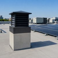 Grille de ventilation carrée à économie d'énergie avec lames en aluminium et acier inoxydable, résistante aux intempéries, pour évacuation naturelle de l'air, idéale pour usage commercial