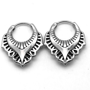Yunnique Tibetan Silver Plated Geometric Stud Earrings Triangular <b>Titanium</b> Steel Design Minimalist Unisex Fashion Jewelry - Product Image 2