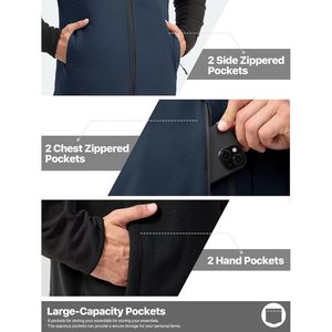Chaleco Reversible Acolchado para Hombre FOXA, Cortavientos, Forrado de Polar, para Senderismo, Trabajo, sin Mangas, con Cierre de Cremallera - Product Image 6