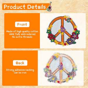 Patch thermocollant en <span class=keywords><strong>feutre</strong></span> brodé <span class=keywords><strong>Mandala</strong></span> Bohème avec motifs complexes, marque OEM pour jupes bohèmes et hauts hippies - Product Image 5