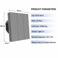 Interrupteur mural intelligent Zigbee 3.0 1/2/3/4 voies 16A 250V 400W pour contrôle par application et commande vocale – Asie du Sud-Est
