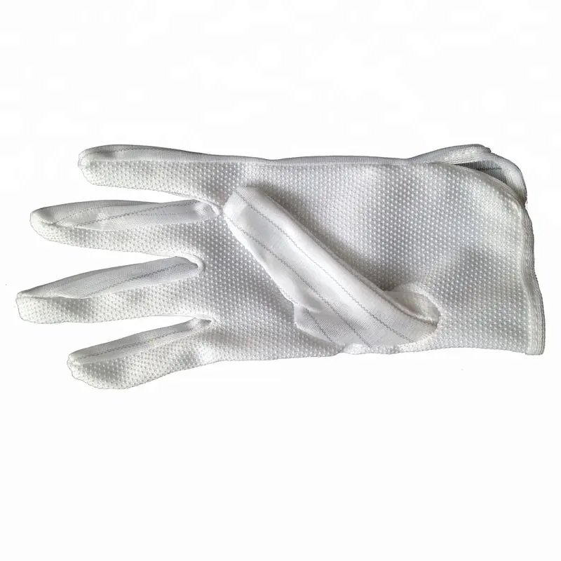 Leenol-guantes antiestáticos de poliéster, guantes de algodón con puntos blancos, ESD