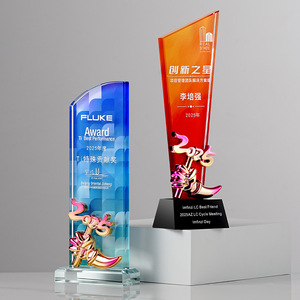 Trofeo de Cristal, Medalla de Vidrio Grabada con Láser, Impresión Digital, Duradera, Suministros para Premios de Conferencia, Regalo Empresarial 12345 - Product Image 5