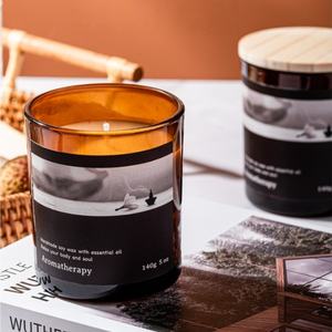 Velas de soja de lujo con etiqueta privada de color personalizado, 4oz, 6oz, 8oz, tarro de cristal mate, vela perfumada con tapas de madera - Product Image 5