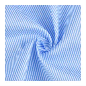 133 cotone liquido intrecciato blu strisce bianche tessuto tinto per gli uomini camicetta formale camicia