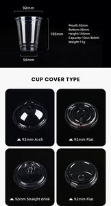 Custom Size&logo 9oz Single Wall Printed Clear Disposable PET Plastic <b>Cups</b> for Milkshake Boba Juice Beer Coffee & <b>Cold</b> Drink Lid - Product Image 3