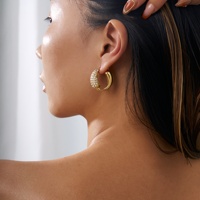 Dazan Autumn18k Plaqué Or Hypoallergénique En Acier Inoxydable De Haute Qualité Boho Tai Chi Fil Ailes D'ange Iced Out Zircon Boucles D'oreilles