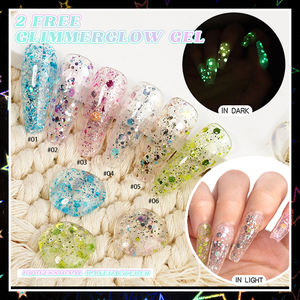 2 Vernis à ongles gel Glimmer Glow gratuits, scintillants et phosphorescents, pour nail art, durcissement UV, sûrs et longue tenue, pour des ongles tendance de nuit - Product Image 2