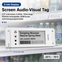 Etiqueta Acústico-Óptica de Tinta Electrónica de 2.4GHz del Fabricante, Pantalla de 2.9 Pulgadas, Código de Barras, 100m, Recargable, para Inventario de Almacén