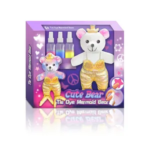 2023 nuevos y populares Kits de tinte de corbata DIY lindo oso unicornio de dibujos animados con bolso de mano