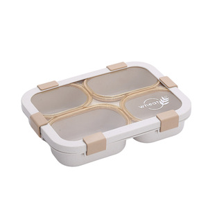 Wheat Three Compartment Lunchbox 1-3L Microwave Safe For Students Office Workers - Product Image 5