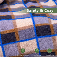 Couverture chauffante électrique en polaire - Prête pour l'hiver, ignifuge, portable pour les voyages et la maison, lavable en machine